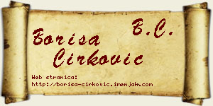 Boriša Ćirković vizit kartica